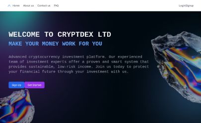Captura de pantalla de HYIP Cryptdex