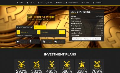 Screenshot HYIP Safeinvestment.xyz
