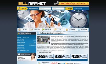 Screenshot HYIP billmarket.icu