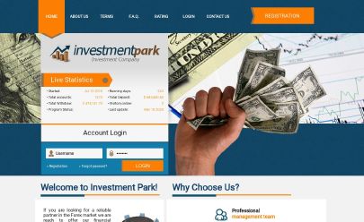 Captura de pantalla de HYIP investmentpark.icu