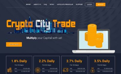 Capture d'écran de HYIP Crypto City Trade