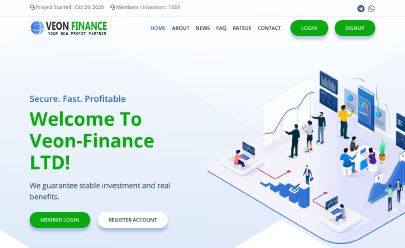 Captura de pantalla de HYIP Veon-Finance.com