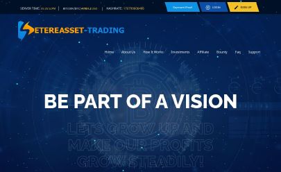 Captura de pantalla de HYIP Etereasset-Trading.com