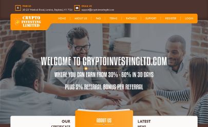 Captura de pantalla de HYIP CryptoInvestingLtd.com