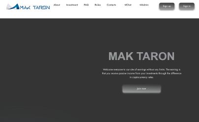 Captura de pantalla de HYIP MAK-TARON.IO