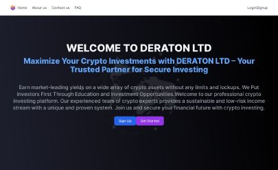Capture d'écran de HYIP Deraton Ltd