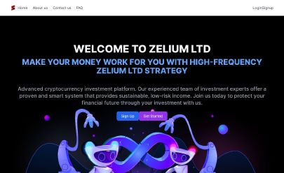 Capture d'écran de HYIP Zelium Ltd