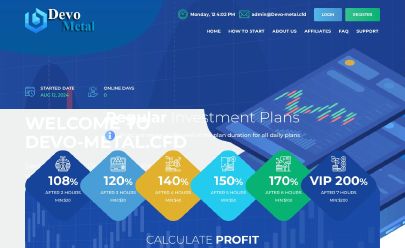 HYIP screenshot  devo-metal.cfd